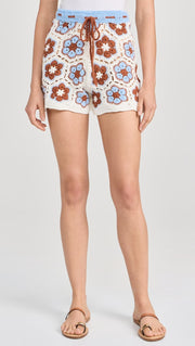 Dawn Flower Crochet Shorts